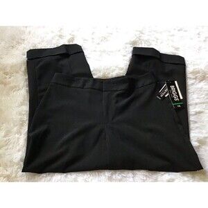 NWT Women's Briggs New York Black Stretch Cotton Capri Pants Size 12 Stretch